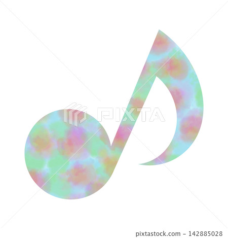 Beautiful watercolor illustration of an eighth note image Beautiful watercolor illustration of an eighth note image 142885028