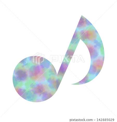 Beautiful watercolor illustration of an eighth note image 142885029