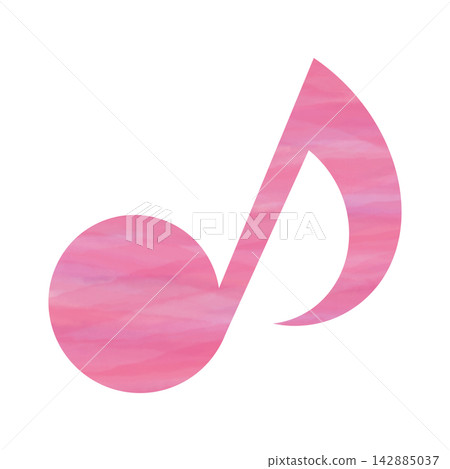 Beautiful watercolor illustration of an eighth note image Beautiful watercolor illustration of an eighth note image 142885037