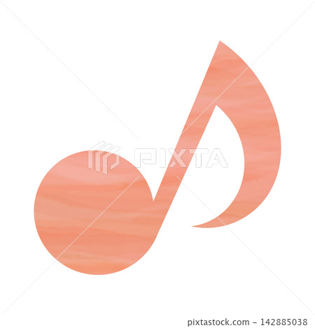 Beautiful watercolor illustration of an eighth note image Beautiful watercolor illustration of an eighth note image 142885038