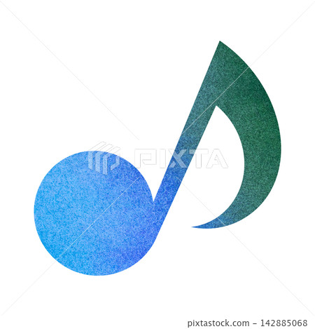 Beautiful watercolor illustration of an eighth note image Beautiful watercolor illustration of an eighth note image 142885068