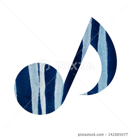 Beautiful watercolor illustration of an eighth note image Beautiful watercolor illustration of an eighth note image 142885077