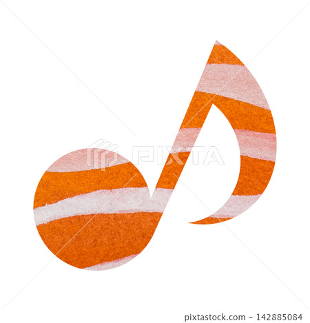Beautiful watercolor illustration of an eighth note image Beautiful watercolor illustration of an eighth note image 142885084