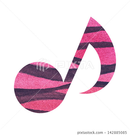Beautiful watercolor illustration of an eighth note image Beautiful watercolor illustration of an eighth note image 142885085