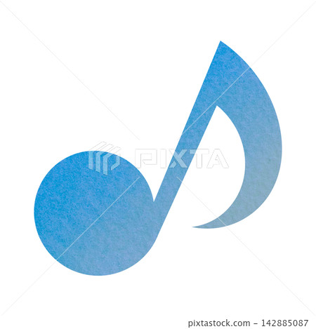 Beautiful watercolor illustration of an eighth note image Beautiful watercolor illustration of an eighth note image 142885087