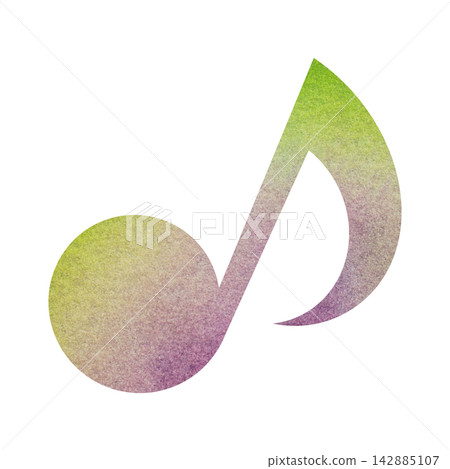 Beautiful watercolor illustration of an eighth note image Beautiful watercolor illustration of an eighth note image 142885107