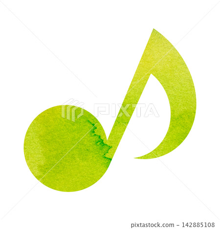 Beautiful watercolor illustration of an eighth note image Beautiful watercolor illustration of an eighth note image 142885108