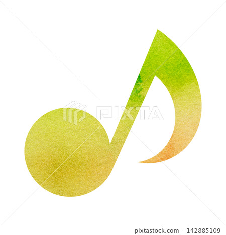 Beautiful watercolor illustration of an eighth note image Beautiful watercolor illustration of an eighth note image 142885109