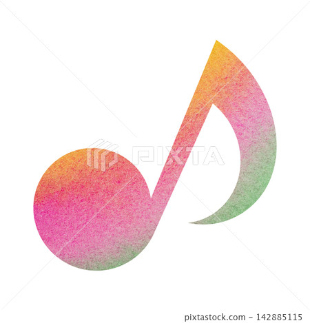Beautiful watercolor illustration of an eighth note image Beautiful watercolor illustration of an eighth note image 142885115