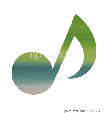 Beautiful watercolor illustration of an eighth note image Beautiful watercolor illustration of an eighth note image 142885153