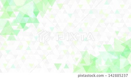 Geometric background material combining gray and green triangles 142885237