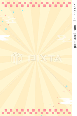Japanese-style frame with checkered pattern and converging lines in pastel colors 1_vertical Japanese-style frame with checkered pattern and converging lines in pastel colors 1_vertical 142885327