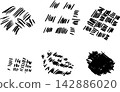 Hand-drawn short line stroke pattern material set 142886020