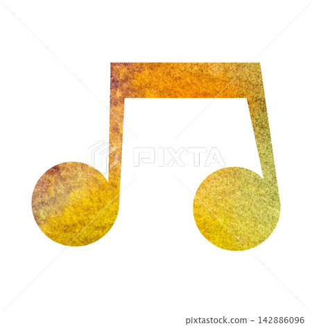 An illustration of a musical note icon with a beautiful watercolor pattern. An illustration of a musical note icon with a beautiful watercolor pattern. 142886096