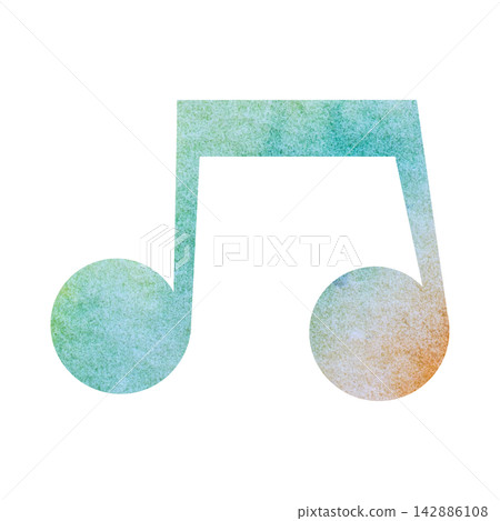 An illustration of a musical note icon with a beautiful watercolor pattern. An illustration of a musical note icon with a beautiful watercolor pattern. 142886108