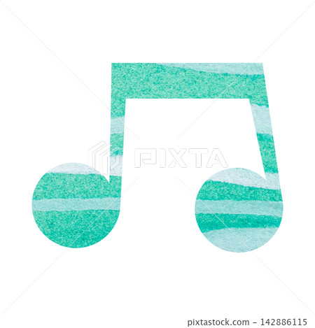 An illustration of a musical note icon with a beautiful watercolor pattern. An illustration of a musical note icon with a beautiful watercolor pattern. 142886115