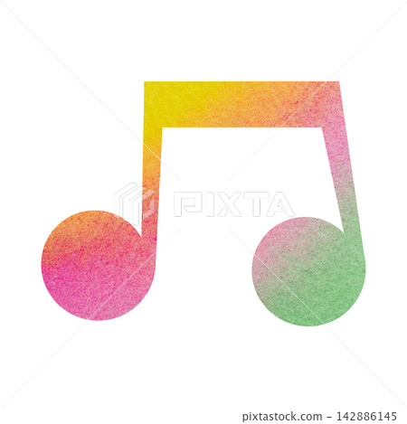 An illustration of a musical note icon with a beautiful watercolor pattern. An illustration of a musical note icon with a beautiful watercolor pattern. 142886145