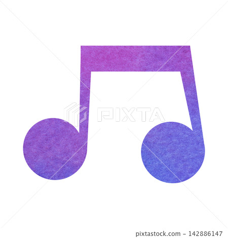 An illustration of a musical note icon with a beautiful watercolor pattern. An illustration of a musical note icon with a beautiful watercolor pattern. 142886147