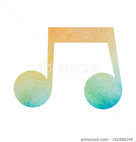 An illustration of a musical note icon with a beautiful watercolor pattern. An illustration of a musical note icon with a beautiful watercolor pattern. 142886148