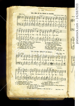 Old antique vintage open book on white Old antique vintage open book on white 142887033