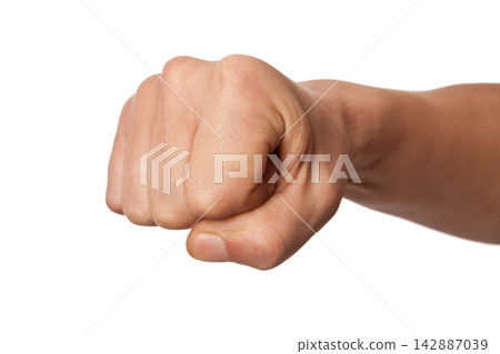 Hand gesture isolated on white. Hand gesture isolated on white. 142887039