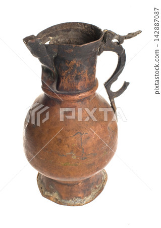 Antique metal jug, pot, jar Antique metal jug, pot, jar 142887087