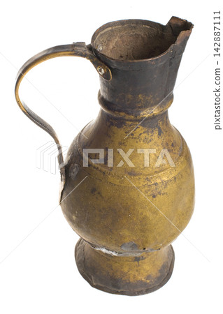 Antique metal jug, pot, jar Antique metal jug, pot, jar 142887111