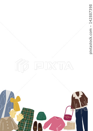 Vertical background image of women's winter fashion; copy space at the top. Vertical background image of women's winter fashion; copy space at the top. 142887398