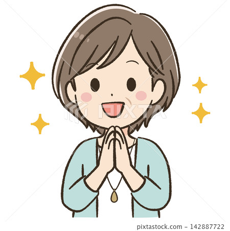 Daily life and communication materials for women in their 50s: Smiling, Happy Daily life and communication materials for women in their 50s: Smiling, Happy 142887722