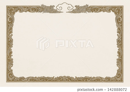 Certificate dan grade diplom karate. Old vintage paper, with frame texture background art design. Certificate dan grade diplom karate. Old vintage paper, with frame texture background art design. 142888072