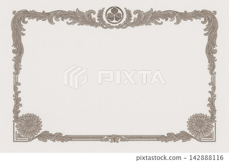 Certificate dan grade diplom karate. Old vintage paper, with frame texture background art design. Certificate dan grade diplom karate. Old vintage paper, with frame texture background art design. 142888116