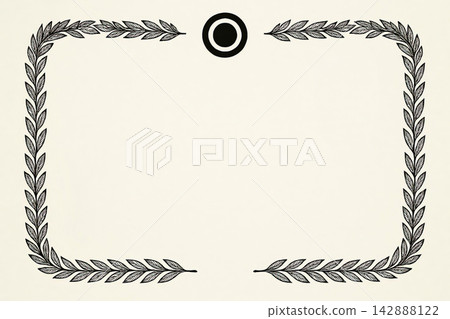 Certificate dan grade diplom karate. Old vintage paper, with frame texture background art design. 142888122
