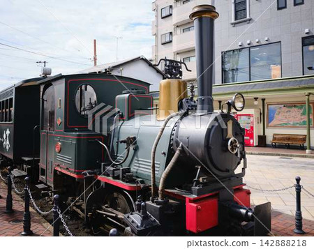 Botchan Train, Matsuyama City, Ehime Prefecture Botchan Train, Matsuyama City, Ehime Prefecture 142888218