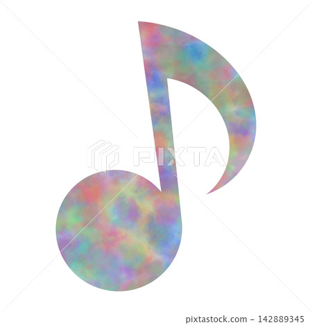 Beautiful watercolor illustration of an eighth note image Beautiful watercolor illustration of an eighth note image 142889345