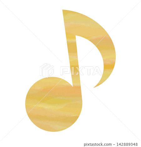 Beautiful watercolor illustration of an eighth note image Beautiful watercolor illustration of an eighth note image 142889348