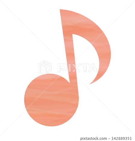 Beautiful watercolor illustration of an eighth note image Beautiful watercolor illustration of an eighth note image 142889351