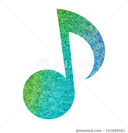 Beautiful watercolor illustration of an eighth note image Beautiful watercolor illustration of an eighth note image 142889381