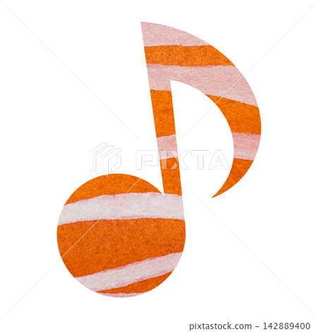 Beautiful watercolor illustration of an eighth note image 142889400