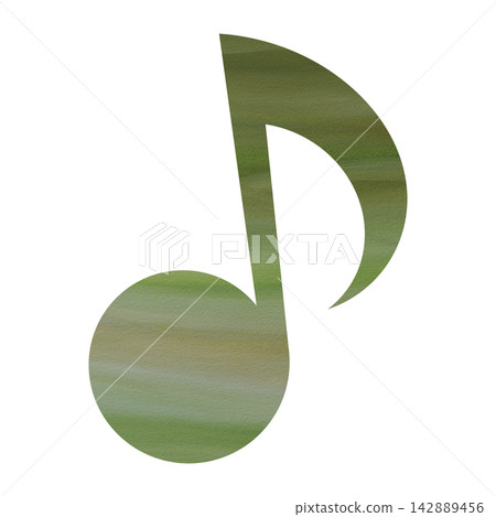 Beautiful watercolor illustration of an eighth note image Beautiful watercolor illustration of an eighth note image 142889456