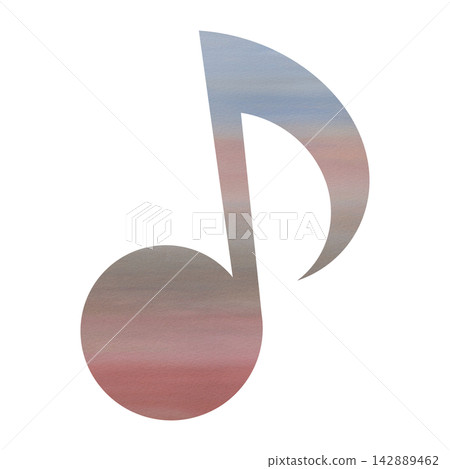 Beautiful watercolor illustration of an eighth note image Beautiful watercolor illustration of an eighth note image 142889462
