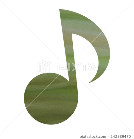 Beautiful watercolor illustration of an eighth note image Beautiful watercolor illustration of an eighth note image 142889470