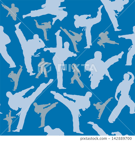 Cool Seamless Texture Pattern MMA, karate for print on t-shirts, rashguard. Vector, EPS. Cool Seamless Texture Pattern MMA, karate for print on t-shirts, rashguard. Vector, EPS. 142889700