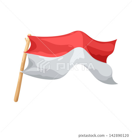 Illustration of Red and White Indonesian Flag Illustration of Red and White Indonesian Flag 142890120
