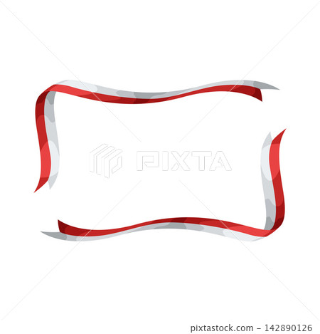 Illustration of Red and White National Ribbon Illustration of Red and White National Ribbon 142890126