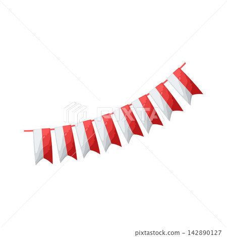 Illustration of Hanging Red and White Flag Illustration of Hanging Red and White Flag 142890127