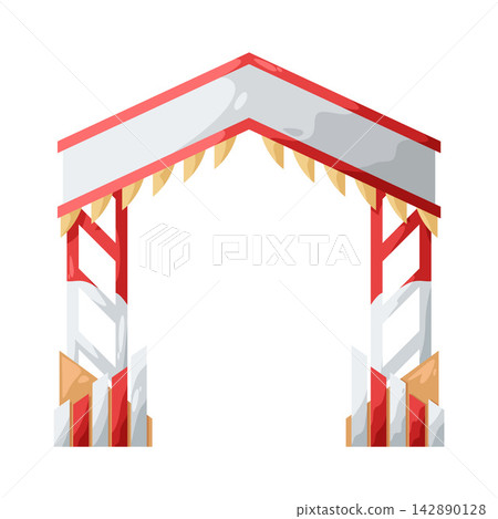 Illustration of Village Entrance Gate Illustration of Village Entrance Gate 142890128