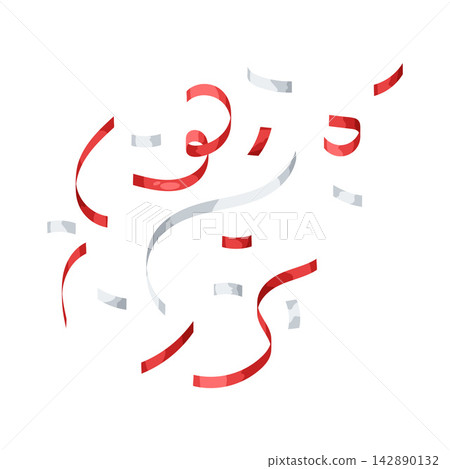 Illustration of Red and White Confetti Illustration of Red and White Confetti 142890132