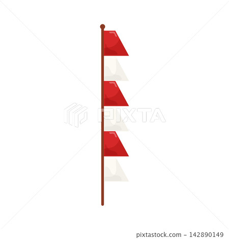 Illustration of Indonesian Umbul-Umbul Flag Illustration of Indonesian Umbul-Umbul Flag 142890149