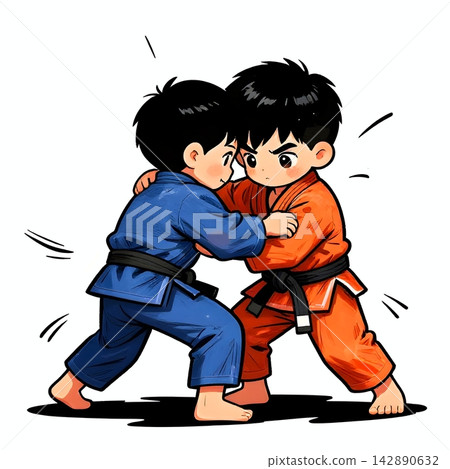 WRESTLING young fighter, graphic style, traditional color dress, in fighting pose. WRESTLING young fighter, graphic style, traditional color dress, in fighting pose. 142890632