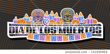 Vector banner for Dia de los Muertos Vector banner for Dia de los Muertos 142890968